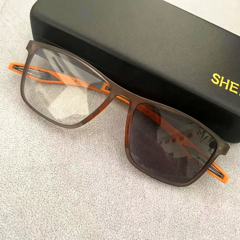 uv400 flexible tr90 black red orange grey square sports UV400 myopia lunettes anti reflet homme  photochromic cycling glasses