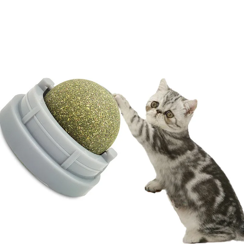 Manufacture catnip fun rotatable catmint ball toy for cat licking