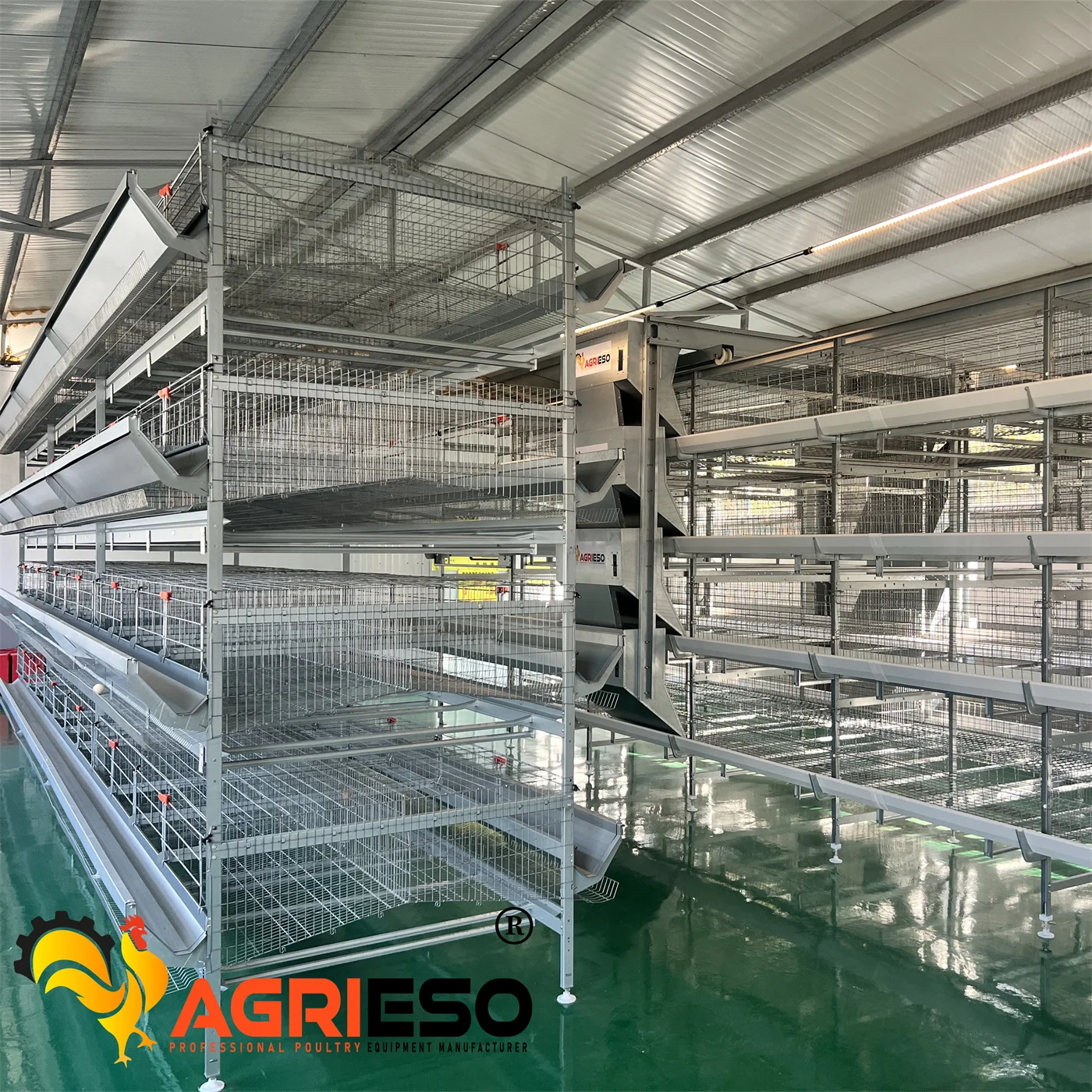 Agrieso Chicken Laying Battery Cages Hot Dip Galvanised 3/4 Tiers Chicken h Type Layer Cage Manure Egg Collection System