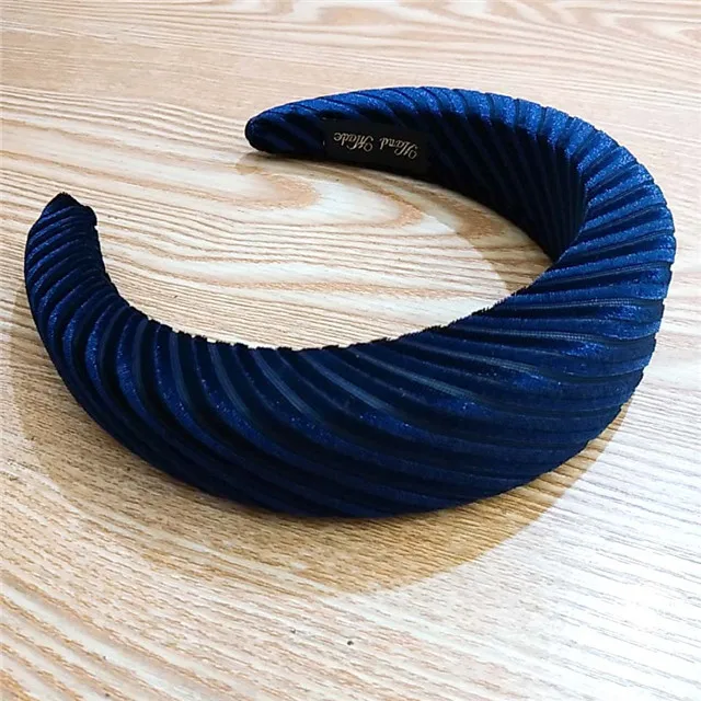 Hot Selling Solid Color Thick Striped Velvet Sponge Flat Headband In Europe And America