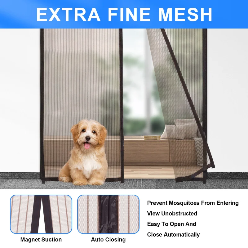 Wholesale Hands-free Magnetic Summer Anti-mosquito Curtains Automatic Closing Magnetic Door Screen Household Curtain