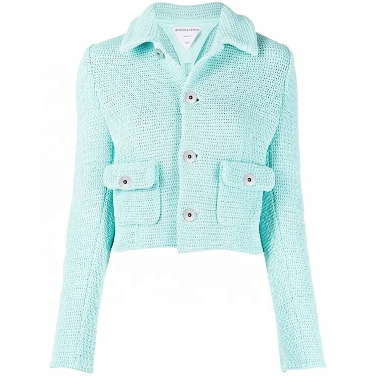 V-Neck Contrast Single Breasted Button Vintage Cardigan Coat For Women Knitwear Manufacturer