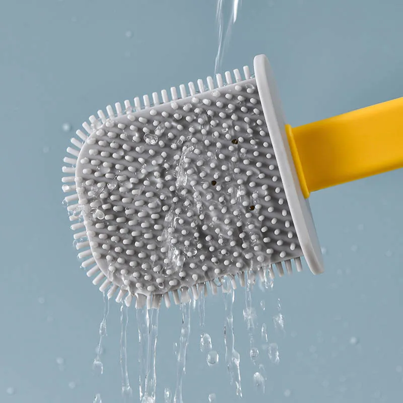 Clouds Silicone Toilet Brush with Bottle Holder Silicon Brushes Bristles Bathroom Bowl Set No Scratch Soft Cleaner Wall Mounted