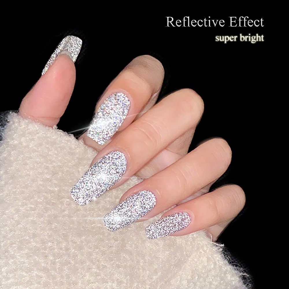 VERONNI Reflective Glitter Gel Nail Polish 10ml Auroras Holographics Effect Soak Off UV Gel for Nails Design Shining Varnish