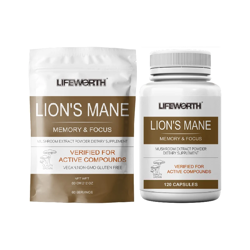 Lifeworth Nootropic Brain Drink Supplements Mushroom Instant Coffee Powder