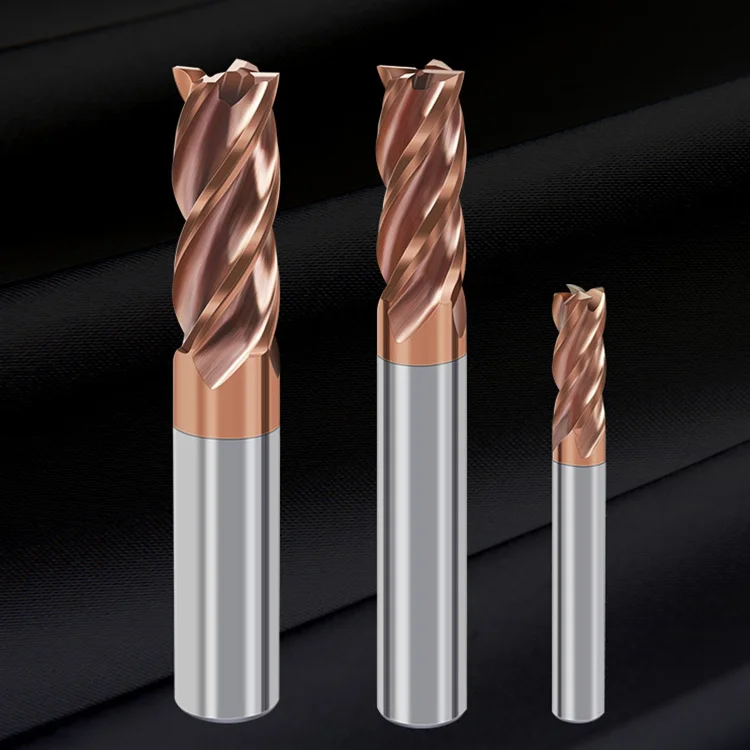 BKEA 1-12MM HRC60 Standard length Solid Carbide Cutters End Mill Cutting Tools 4 Flute Flat End Mill