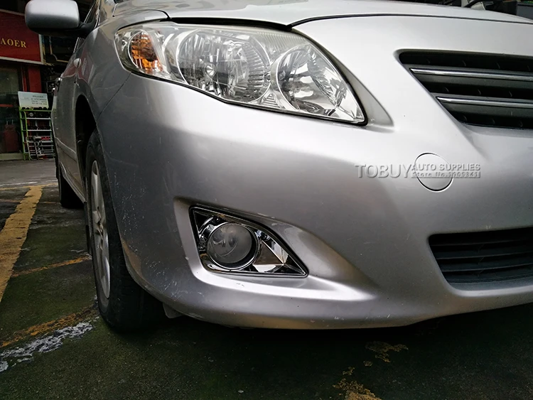 Car ABS Chrome Accessories for TOYOTA COROLLA 2007 2008 2009 2010 Head Fog Lamp Cover Modified Front Fog Light Frame Sticker