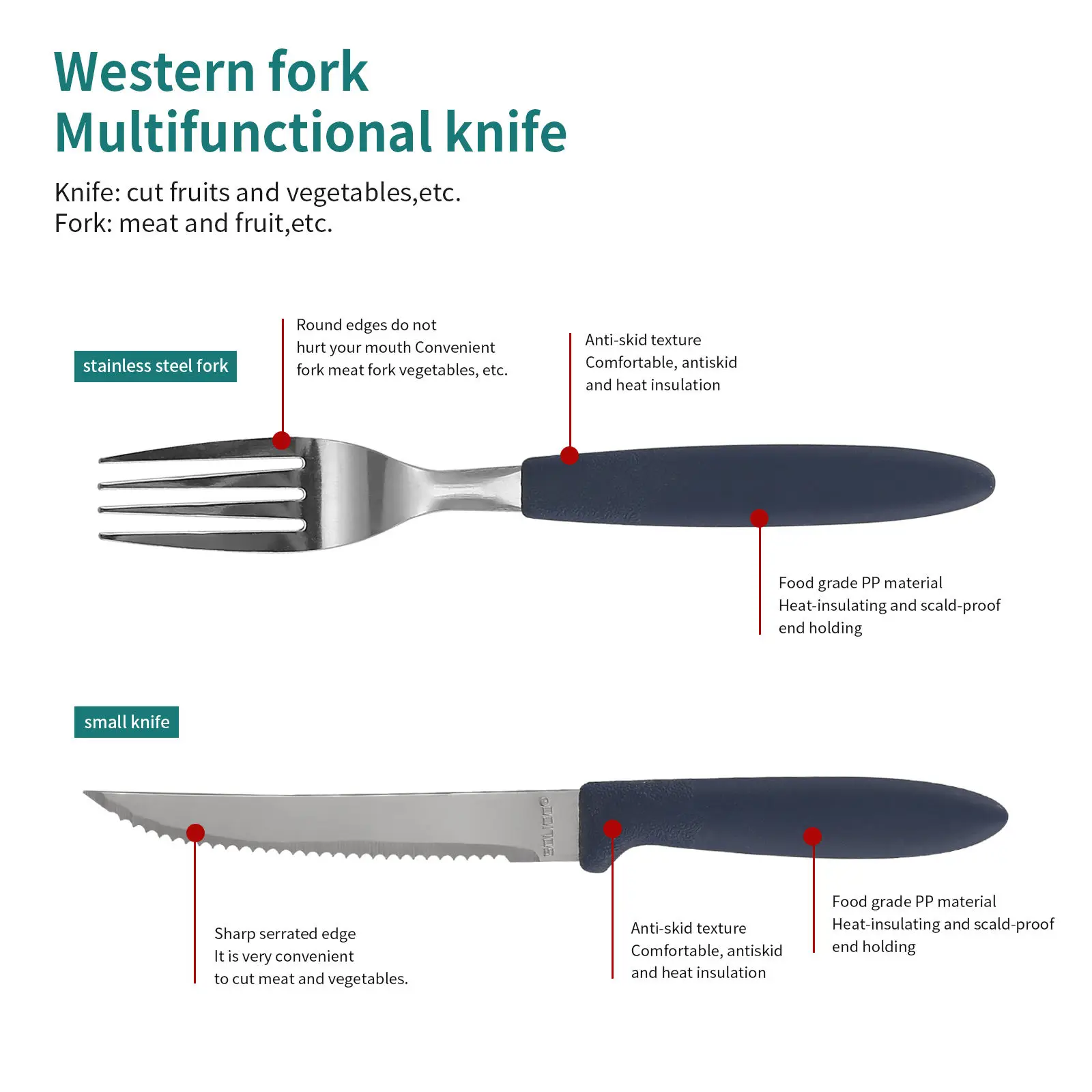 12-24 Piece Set Stainless Steel Spoon & Fork Set With Wooden Handle Fork and Spoon Edible Spoon Cutlery