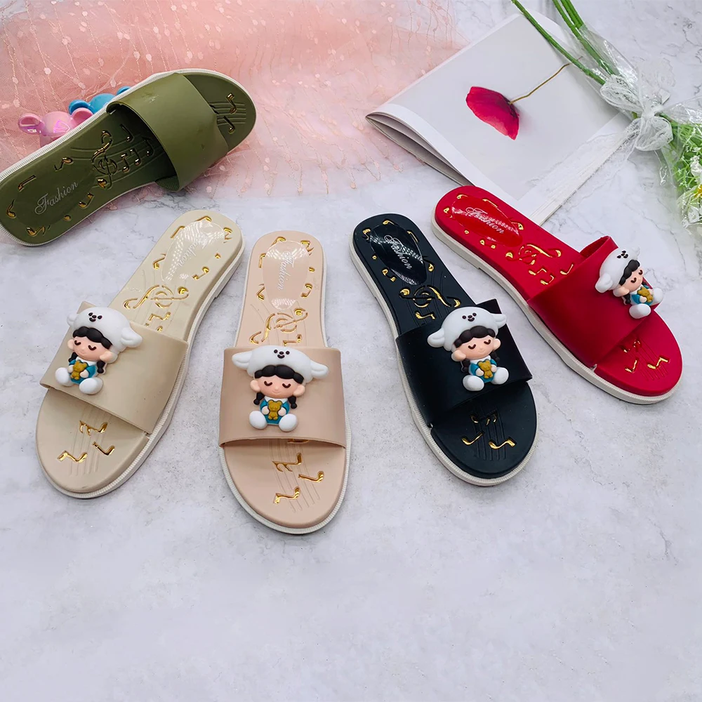 Factory Price Wholesale Slipper Chinese Plastic Flat Sandals Slide Slipper For Ladies