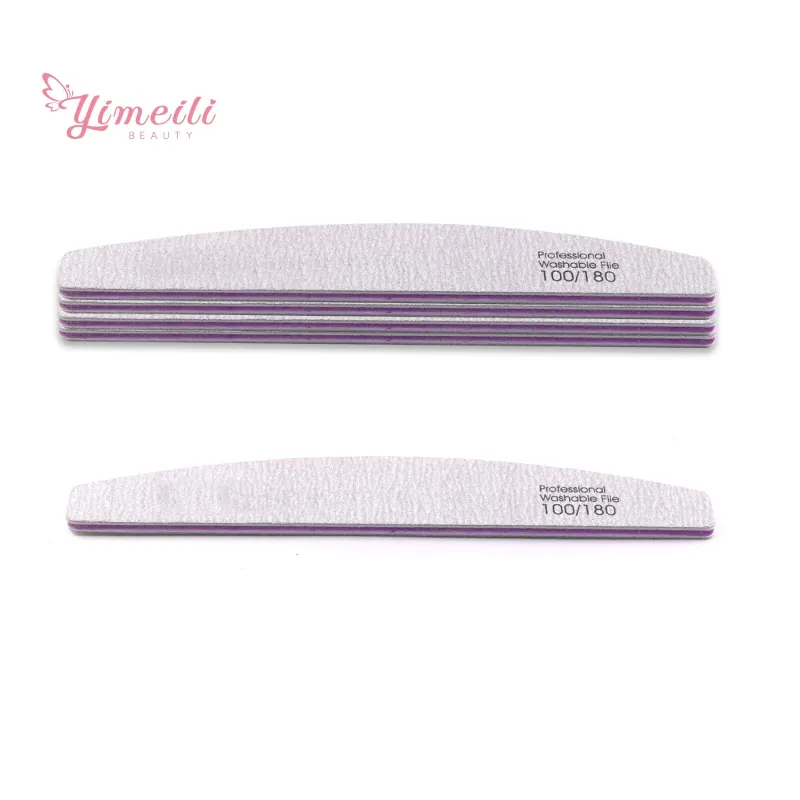 Yimeili  Private Label Personalised Custom 80 100 150 180 240 Emery Board Grit Square Half Moon Nail File