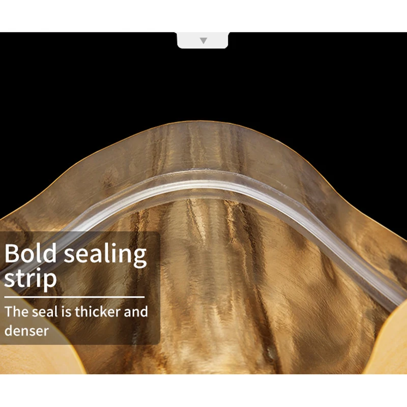 Brown Kraft Paper Flat Zip Lock Pouches Bags with Aluminum Plating Food Packaging Brown Zipper  Pouch Custom Printed