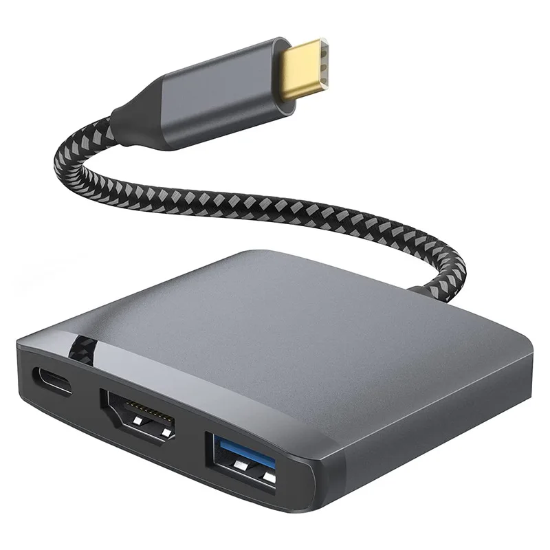 Amazon горячая распродажа высокое качество 3 в 1 взаимный обмен данными между компьютером и периферийными устройствами type c концентратор нейлоновый Кабель с разъемом usb type-c кабель-Переходник на