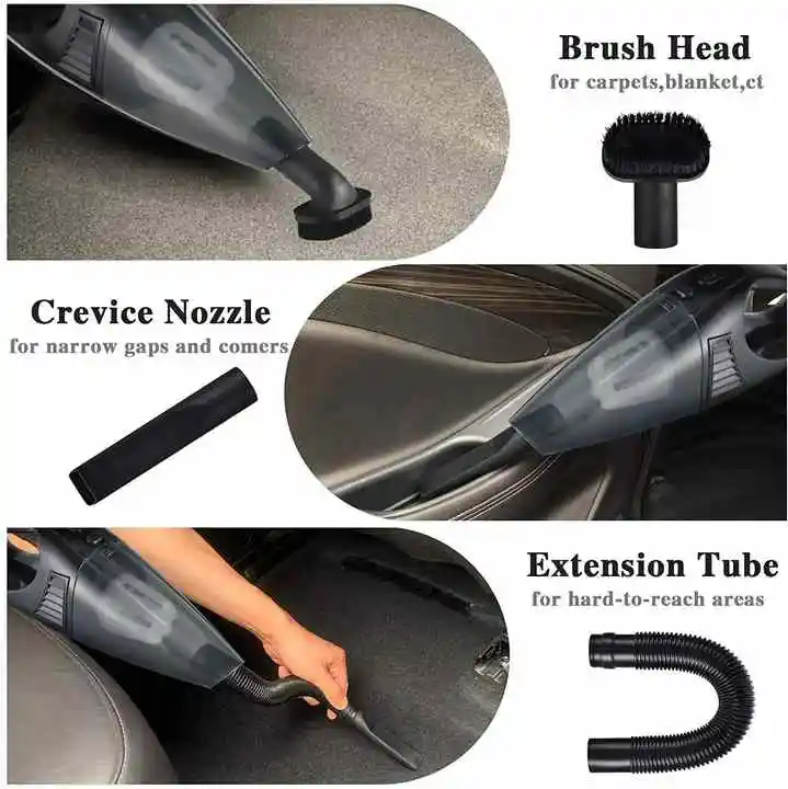 120W Portable Wired Car Vacuum Cleaner 12V Mini Auto Interior Cleaner Handheld Car Interior Cleaning Tool