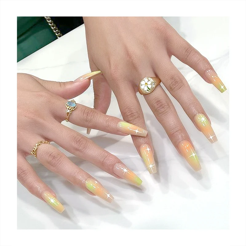 New Custom Private Label Long Coffin Nails Supply Wholesale Nude Tips Paint Black Red Color Decorative Acrylic OEM Fake Nails