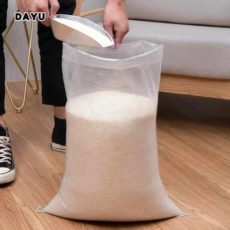 In Stock rice packaging pack bag 100% virgin polypropylene woven transparent bag