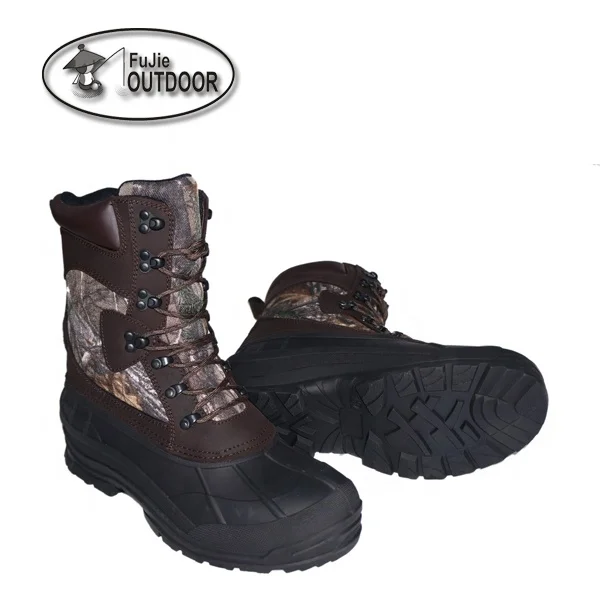 Мужские зимние лыжные ботинки с камуфляжной изоляцией и водонепроницаемой синтетической резиновой подошвой