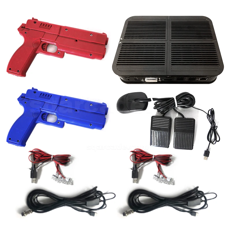 With Power Supply Host Two Guns Wire IO Card Simulator Machine shooting Game Case Spare Parts Arcade Gun WK Light Gun PC Kit