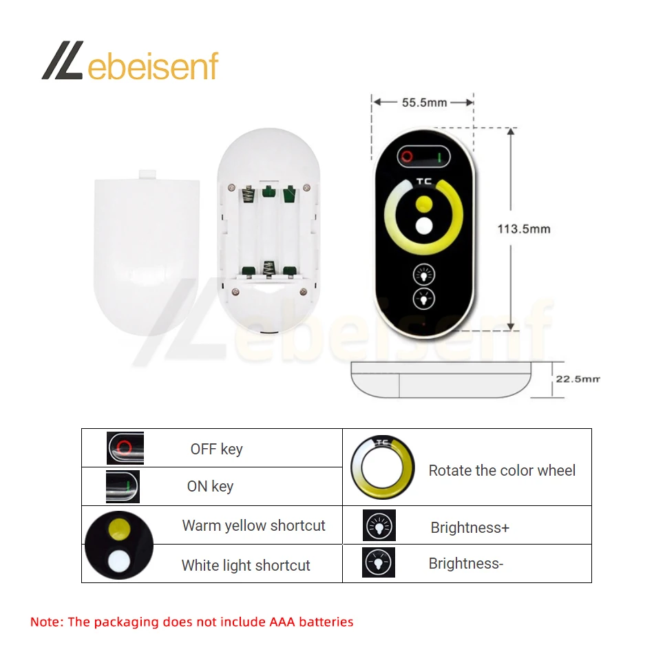 Двухцветный светодиодный контроллер 20А DC 12 В 24 двухцветная температура PWM сигнал Диммер с радиочастотным сенсорным пультом дистанционного управления для 5050 CCT