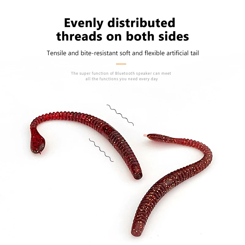 Lifelike Red Worms Soft Bait Simulation Earth Worm Floating Artificial Fishing Soft Lures Worm