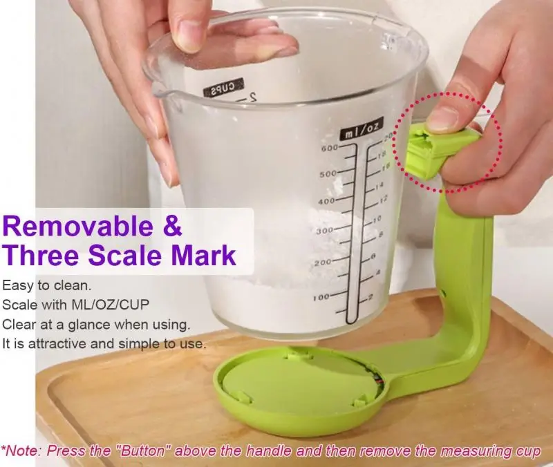 Wholesale Digital Cup Hot Selling Hand Held Kitchen Weighing Wireless 1000g/1g High-Quality ABS Plastic Measuring Cup with Scale