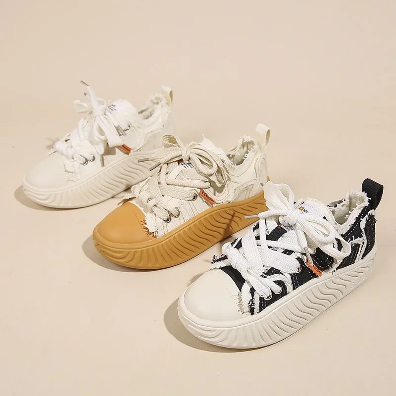 IDOIT Women Shoes Retro Classic Orange Canvas Y2K Punk Hip Hop Skateboard Shoes Fashion Sneakers Outdoor Sports Casual Shoes