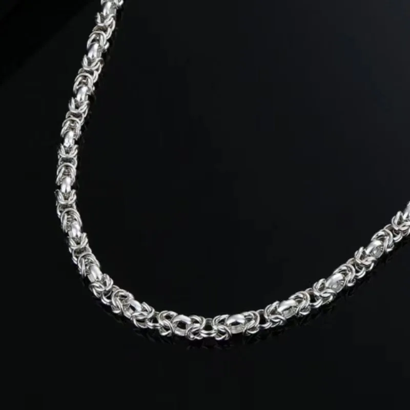 925 Sterling Silver Italian Byzantine Chain Bolo Necklaces Adjustable Chains Braceletjewelry For Women Men
