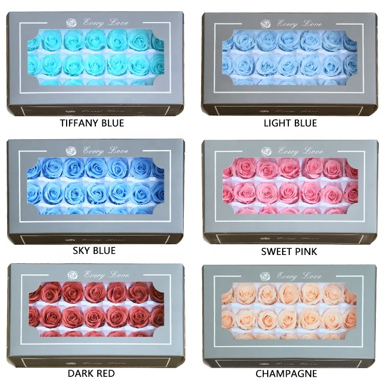 
China Factory Supply Wholesale 2-3 Cm Everlasting Flower Head Preserved Roses 