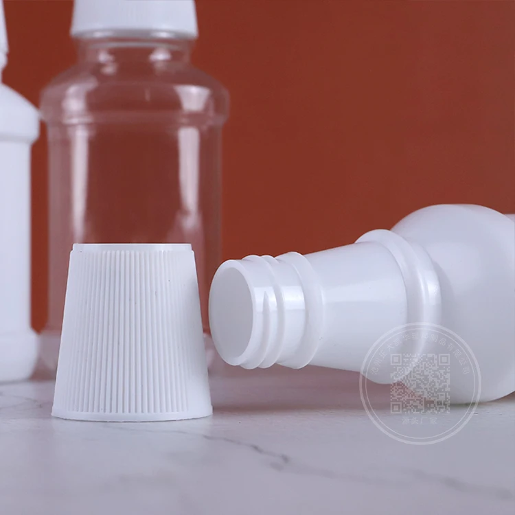High quality with scale Empty 100ml portable oral hygiene personal care plastic pe Mouthwash Bottle
