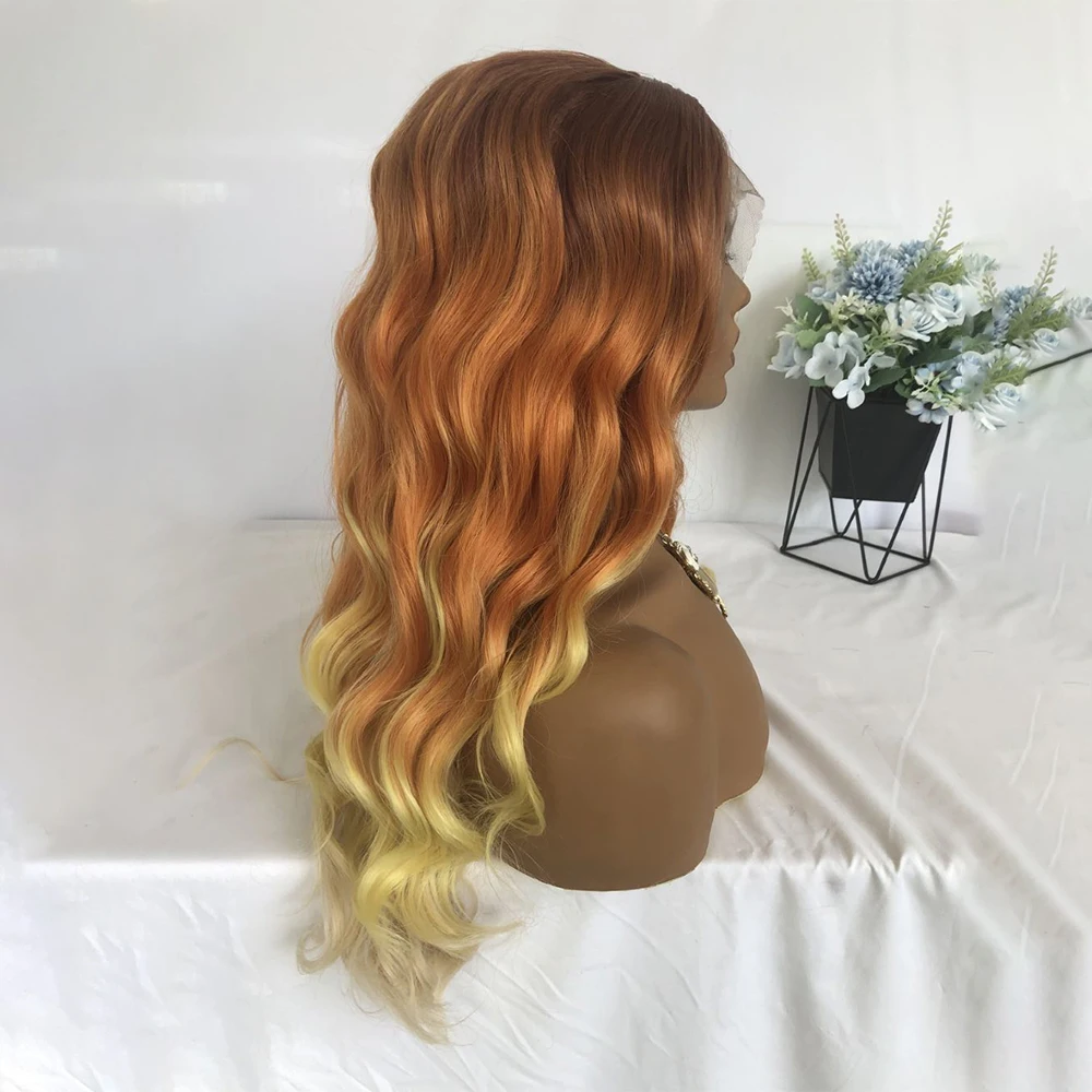 Razer Beautiful Ombre Colorful Long high heat Synthetic hair Lace Front Wigs