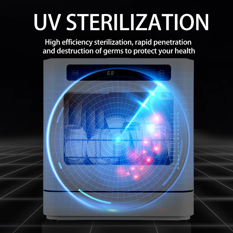 Mini Dishwasher Household Kitchen Fruit And Vegetable Washing Dish Washer Disinfection And Drying Desk Type Installation Free