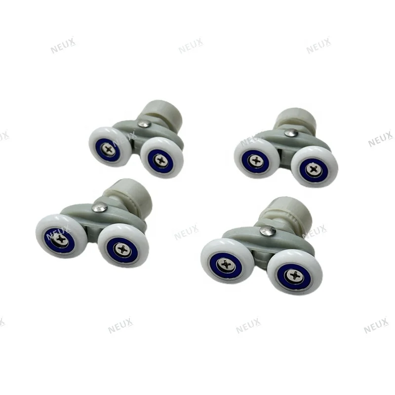 Wholesale High Quality Plastic Double Wheel Shower Room Pulley Glass Sliding Door Eccentric Rollers