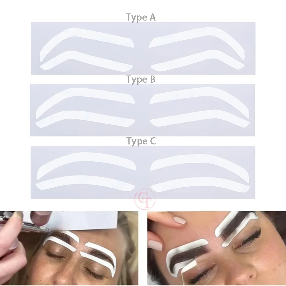 Disposable Airbrush Brow Sticker Microblading Eyebrow Stencil Brow Guide Auxiliary Template Brow Shape Tapes Makeup Tool