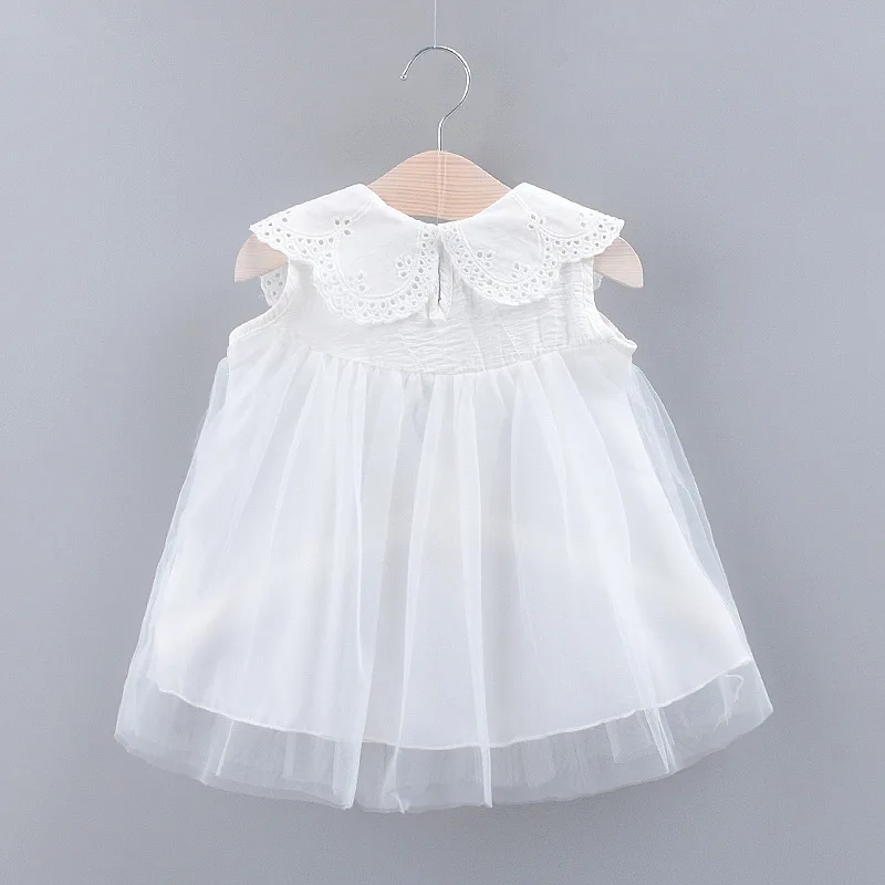 
Clothing Wholesaler Baby Girls beautiful summer doll collar lace Christening Baptism princess tutu Baby white dress 