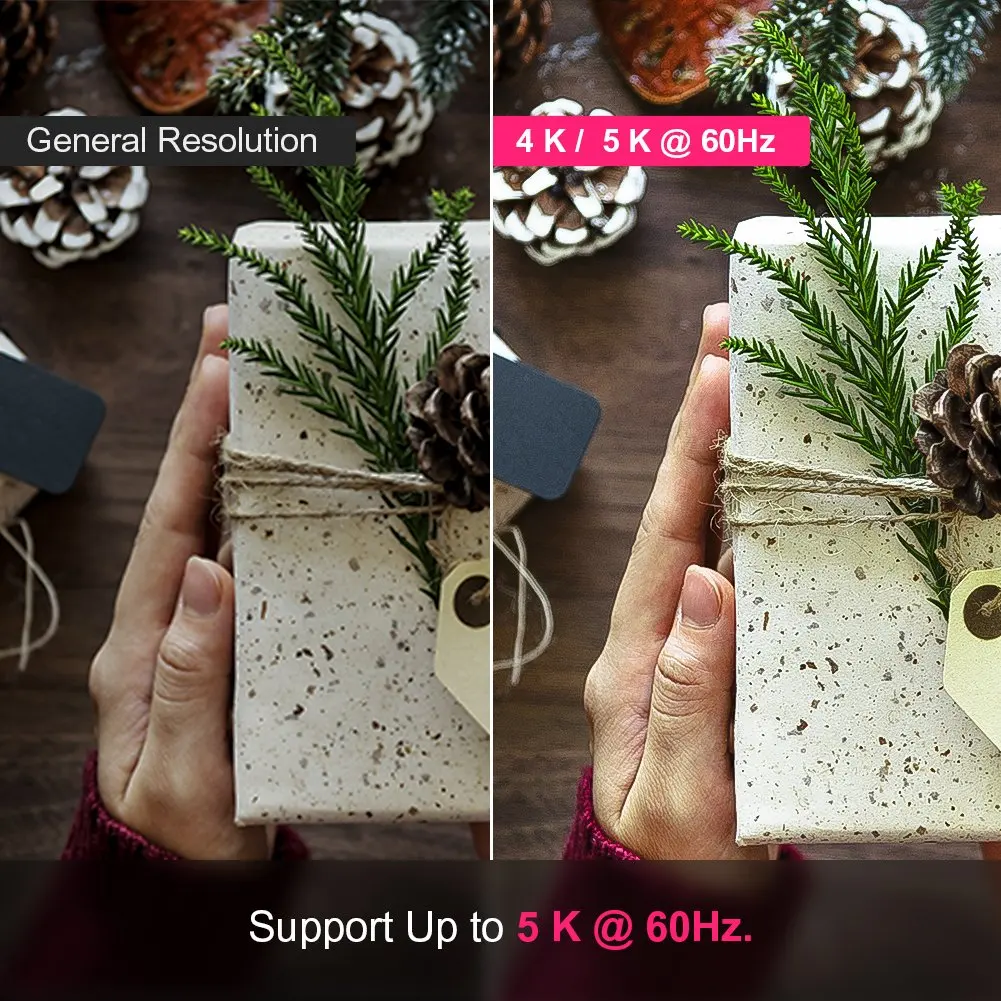 CableCreation Thunderbolt 3 to Dual DisplayPort Adapter Support Two 4K 60Hz Monitors or One 5K Display