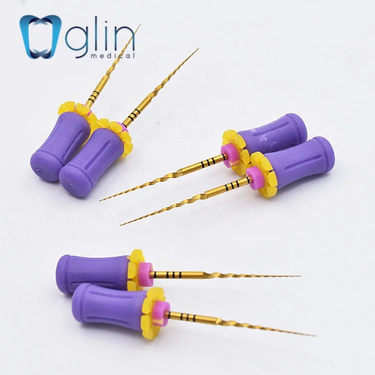 Блеск стоматологические супер золотые файлы для активации тепла Niti ручного использования 25 мм S1 Pro конические ручные Эндо