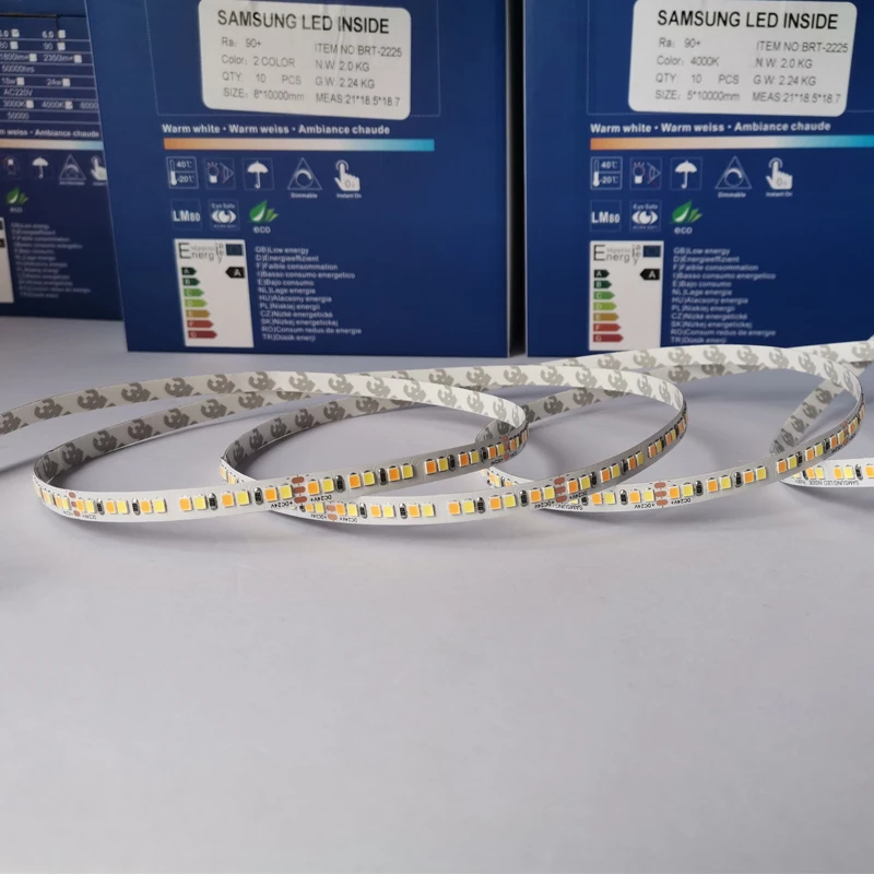 Высокий люмен светодиодные ленты света 10 м 4608lm/M 12V 24V двойной цвет настраиваемый белая светодиодная лента 192 светодиодов/m Samsung диоды для подавления переходных скачков напряжения 2835) Светодиодная с usb-питанием