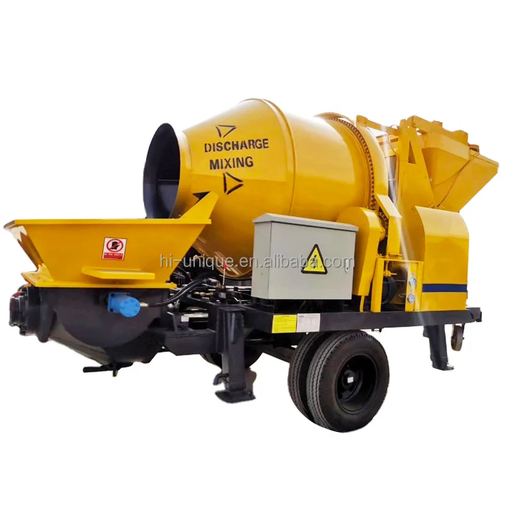 High quality self loading mixer pump mini portable mobile trailer concrete mixer pump c concrete pump for sale in uae