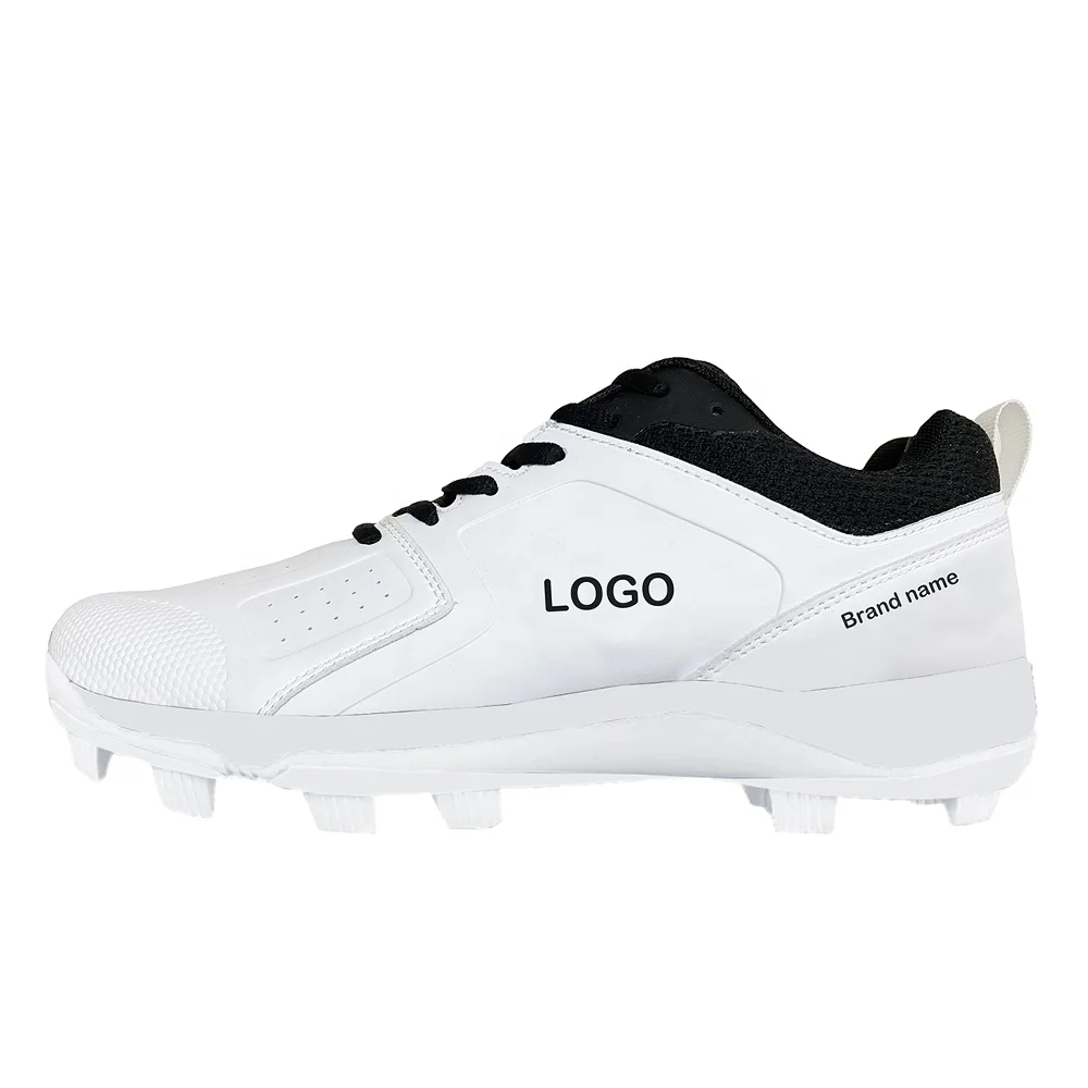 wholesale customized brand white cricket shoes spikes for men baseball sport shoes,anti-slip molded baseball shoes