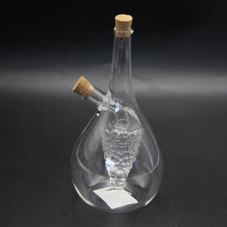 Wholesale handmade clear grape-shaped glass oil and vinegar bottle