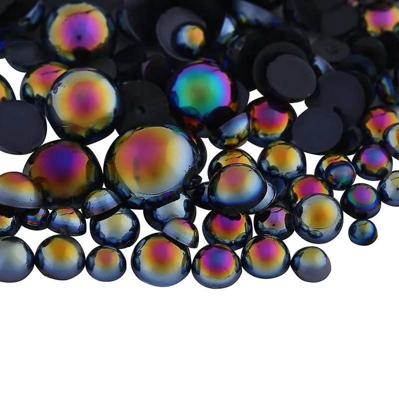 Meiyin Meilin 5000PCS AB flatback pearls rhinestones mixed sizes ABS loose Pearl Bead for DIY Handmade Shoes Craft