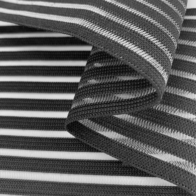 Custom Flat Medical Elastic Band Wide  High Quality Stripe Crochet Elastic Knitted Band
