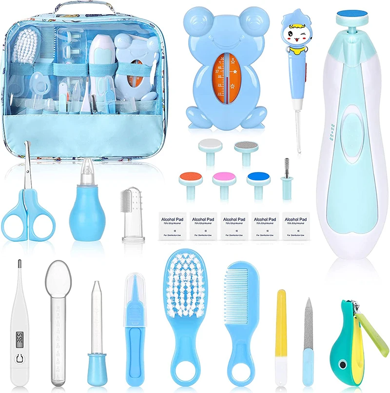 Multifunctional Infant Nail Hair Manicure Set 26 in Safety Baby Groomng Portable Travel Baby Thermometer Healthcare Tool Kit