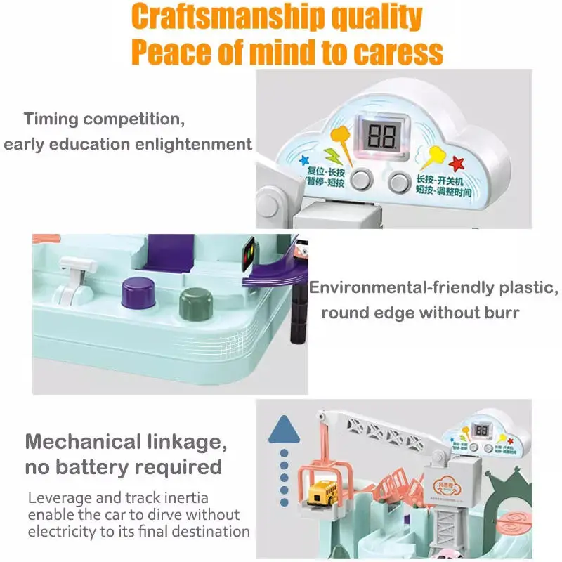 2024 Interactive Games Educational Toys Splicing Adventure Coche de pista Slot Car Set Toy Gravity Sliding Mini Track Car