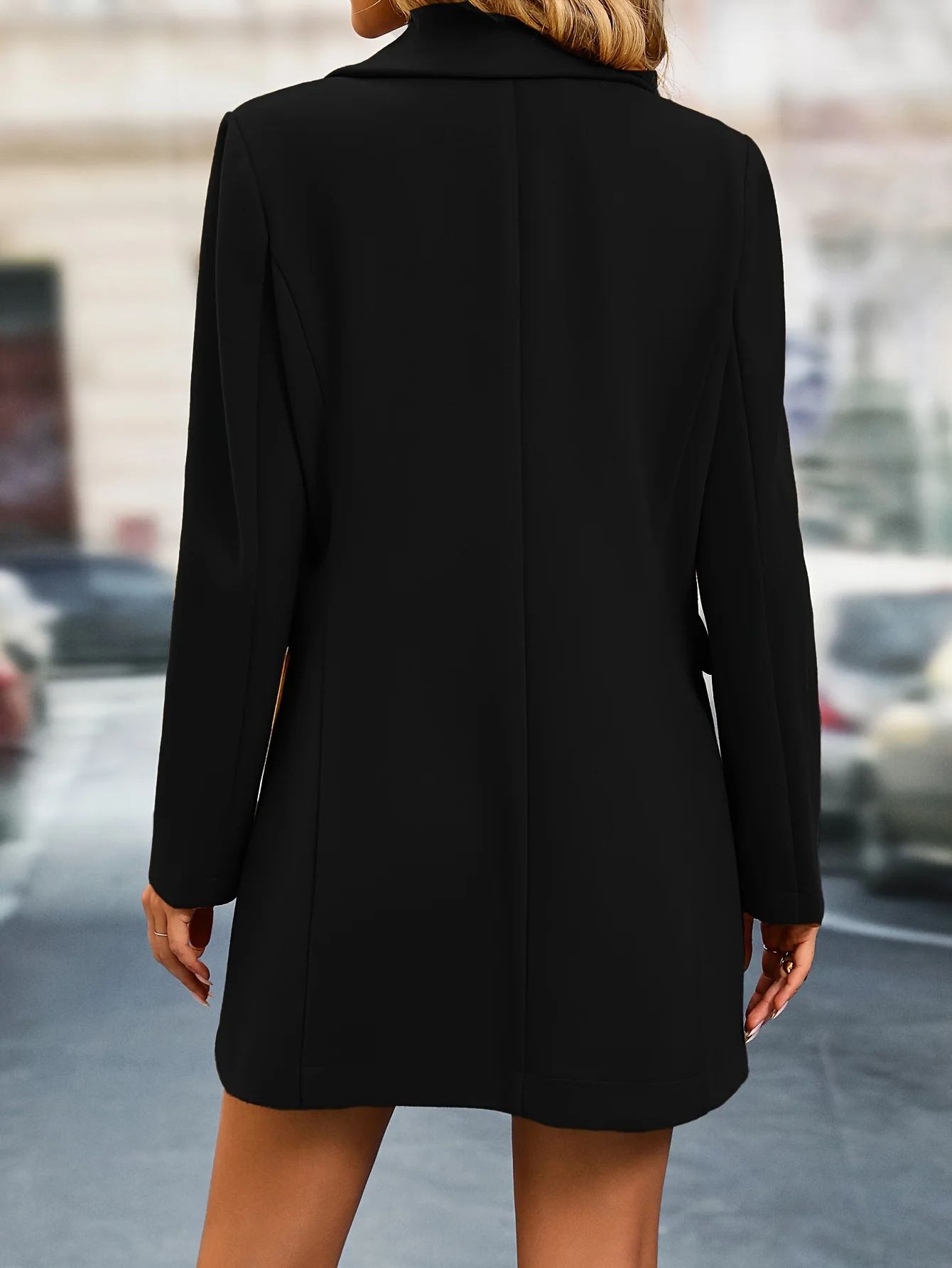 Stylish Solid-Colored Single Breasted Long Sleeve Jacket - Warm, Womens Classic Clothing for Everyday Wear