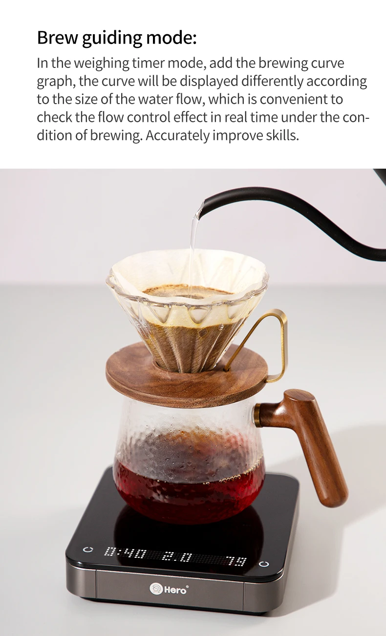 zeroHero Travel Rechargeable Electric Coffee Scale with Timer