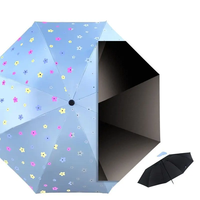 Custom Logo Printed Umbrella color changing a 3 Fold Umbrella 21 Inch hand-open sun shade umbrella