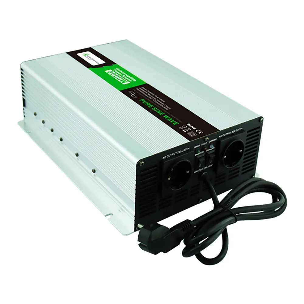2000W Power Inverter With Charger,12V 24V Dc To Ac 100V 110V 120V 220V 230V 240V Off Grid Pure Sine Wave Power Inverter Charger