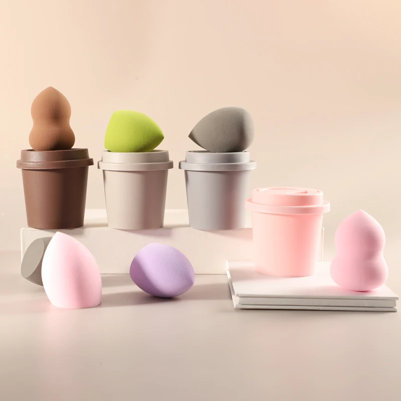 2024 New YD Beauty Egg Cosmetic Blender Customize Make Up Sponge Private Label Latex Free Coffee Cup Makeup Sponge