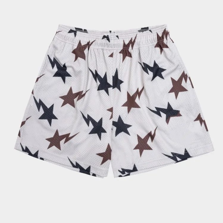 Wholesale Stock Custom Logo Summer Print Polyester Sweat Run Workout Mesh Sport Design Board Unisex Fitness Crossfit Men Shorts