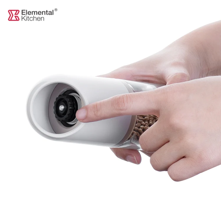 Одинарная банка для измельчения, керамический механизм теплого серого цвета для кухни, мельница для соли и специй, набор мельниц для соли и перца